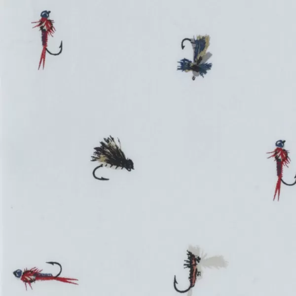 imageEddie Bauer  Full Sheets Cotton Percale Bedding Set Crisp amp Cool Home Decor Eddies Oar Blue FullTwin XL Fishing Flies WhiteRedBlue