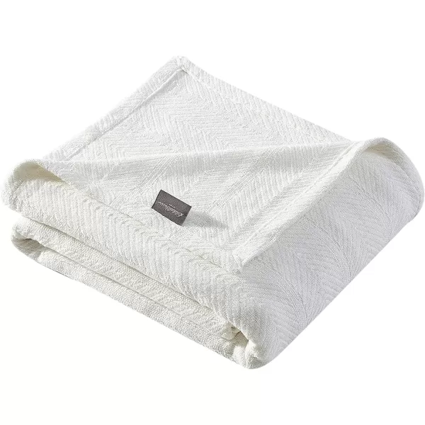 imageEddie Bauer  King Blanket Lightweight Cotton Bedding Home Decor for All Seasons Herringbone Chrome KingKing Offwhite