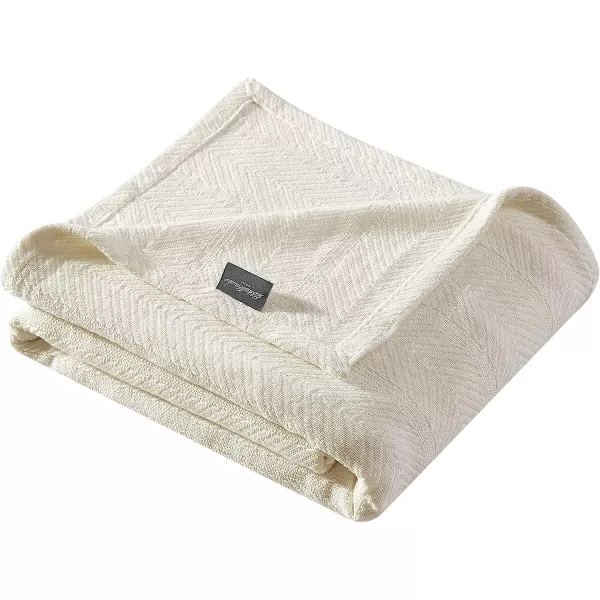 imageEddie Bauer  King Blanket Lightweight Cotton Bedding Home Decor for All Seasons Herringbone Chrome KingQueen Bone