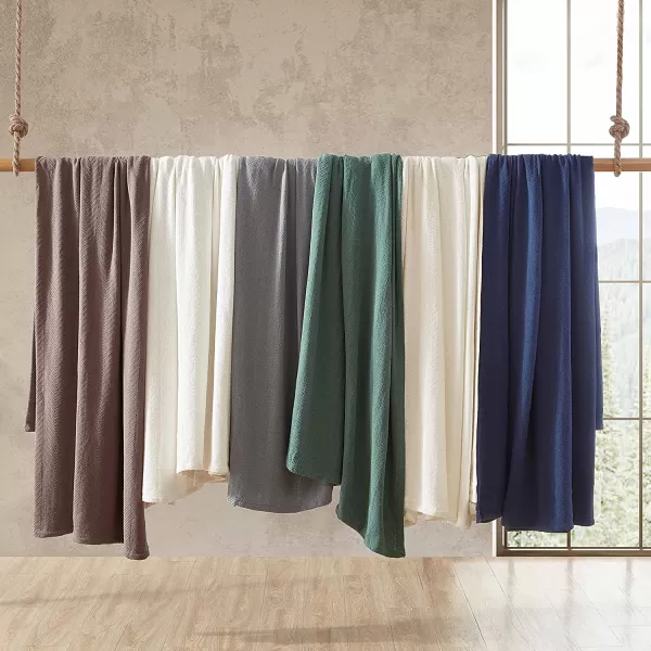 imageEddie Bauer  King Blanket Lightweight Cotton Bedding Home Decor for All Seasons Herringbone Chrome KingQueen Chrome