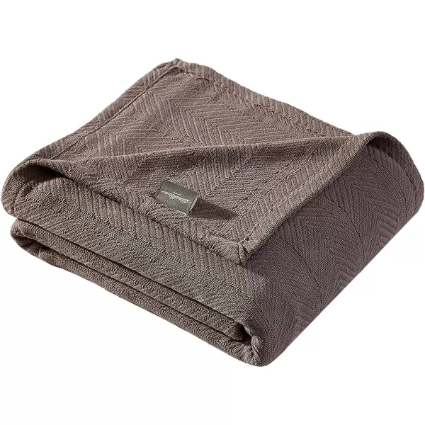 imageEddie Bauer  King Blanket Lightweight Cotton Bedding Home Decor for All Seasons Herringbone Chrome KingQueen Mushroom