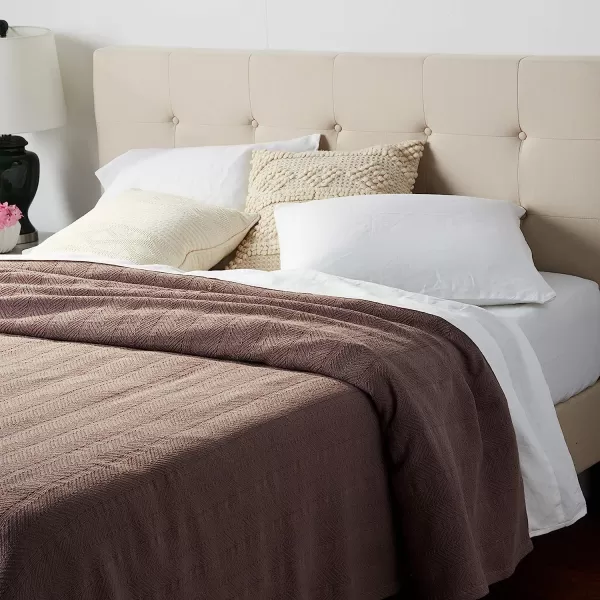 imageEddie Bauer  King Blanket Lightweight Cotton Bedding Home Decor for All Seasons Herringbone Chrome KingQueen Mushroom