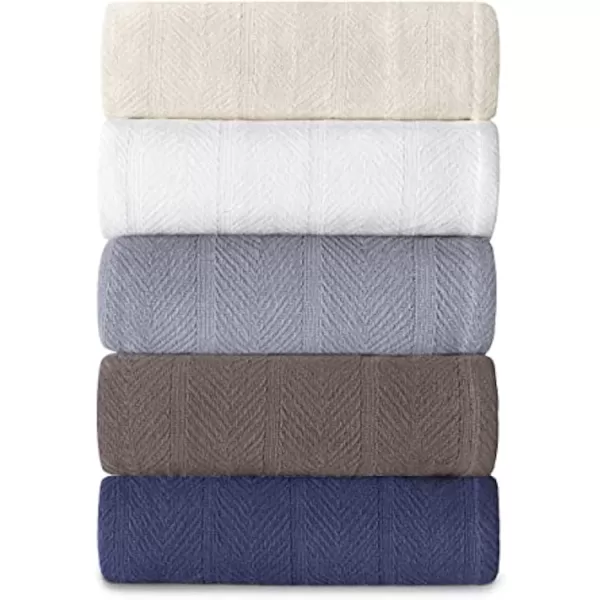 imageEddie Bauer  King Blanket Lightweight Cotton Bedding Home Decor for All Seasons Herringbone Chrome KingQueen Mushroom