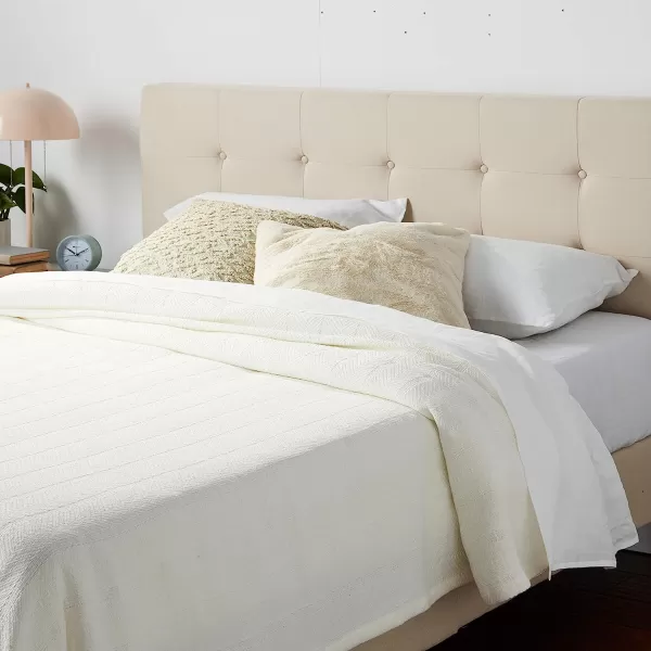 imageEddie Bauer  King Blanket Lightweight Cotton Bedding Home Decor for All Seasons Herringbone Chrome KingQueen Offwhite