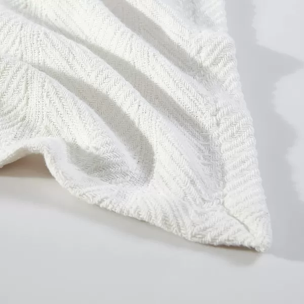 imageEddie Bauer  King Blanket Lightweight Cotton Bedding Home Decor for All Seasons Herringbone Chrome KingQueen Offwhite