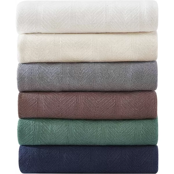 imageEddie Bauer  King Blanket Lightweight Cotton Bedding Home Decor for All Seasons Herringbone Chrome KingTwin Chrome