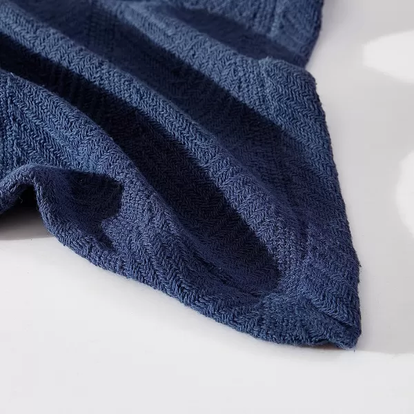 imageEddie Bauer  King Blanket Lightweight Cotton Bedding Home Decor for All Seasons Herringbone Chrome KingTwin Navy