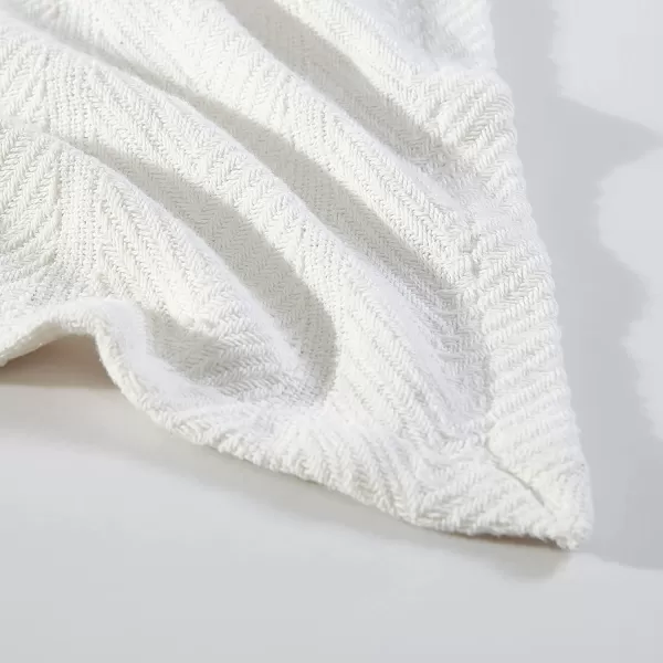 imageEddie Bauer  King Blanket Lightweight Cotton Bedding Home Decor for All Seasons Herringbone Chrome KingTwin Offwhite