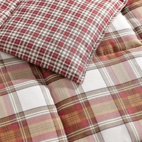 imageEddie Bauer  King Duvet Cover Set Reversible Cotton Bedding with Matching Shams Stylish Home Decor for All Seasons Edgewood Red KingRed