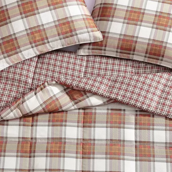 imageEddie Bauer  King Duvet Cover Set Reversible Cotton Bedding with Matching Shams Stylish Home Decor for All Seasons Edgewood Red KingRed