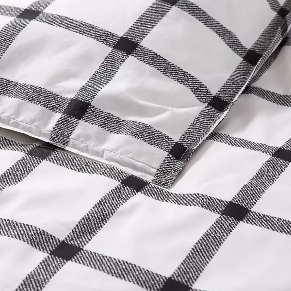 imageEddie Bauer  King Duvet Cover Set Soft Cotton Bedding with Matching Shams Modern Plaid Home Decor Bunkhouse Charcoal KingCharcoal Queen