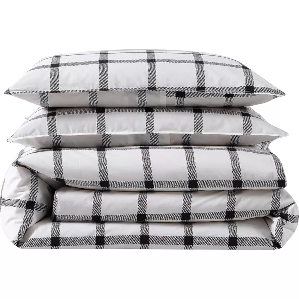 imageEddie Bauer  King Duvet Cover Set Soft Cotton Bedding with Matching Shams Modern Plaid Home Decor Bunkhouse Charcoal KingCharcoal Queen