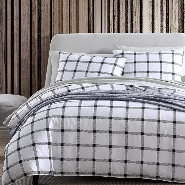 imageEddie Bauer  King Duvet Cover Set Soft Cotton Bedding with Matching Shams Modern Plaid Home Decor Bunkhouse Charcoal KingCharcoal Queen