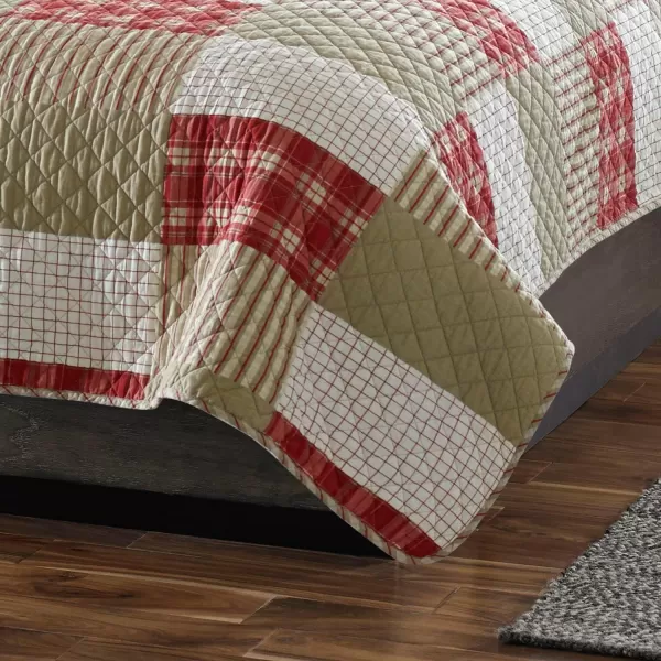 imageEddie Bauer  King Quilt Set Reversible Cotton Bedding with Matching Shams Home Decor for All Seasons Camano Island Red KingRedKhakiIvory Twin