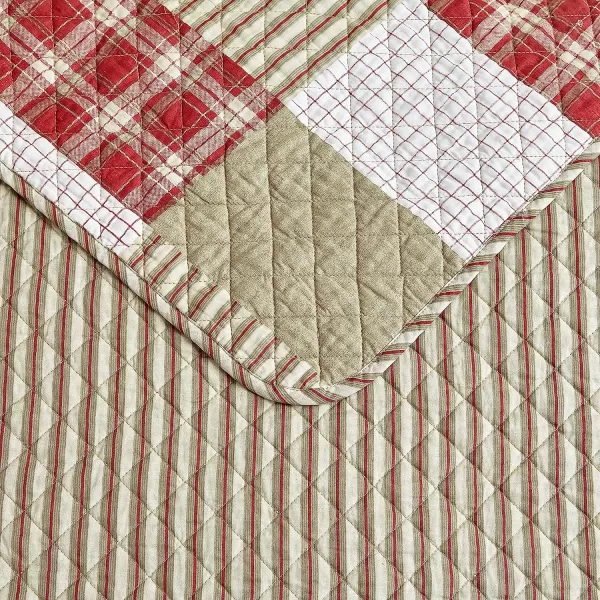 imageEddie Bauer  King Quilt Set Reversible Cotton Bedding with Matching Shams Home Decor for All Seasons Camano Island Red KingRedKhakiIvory Twin