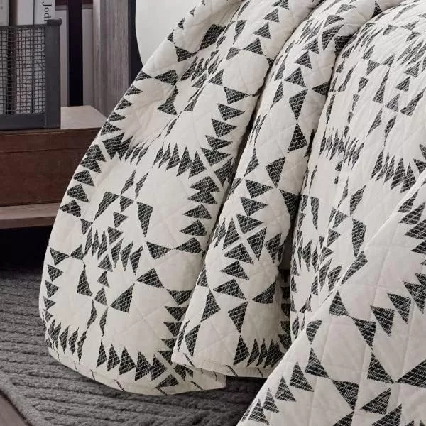 imageEddie Bauer  King Quilt Set Reversible Cotton Bedding with Matching Shams Lightweight Home Decor for All Seasons Arrowhead Charcoal KingArrowhead CharcoalIvory King
