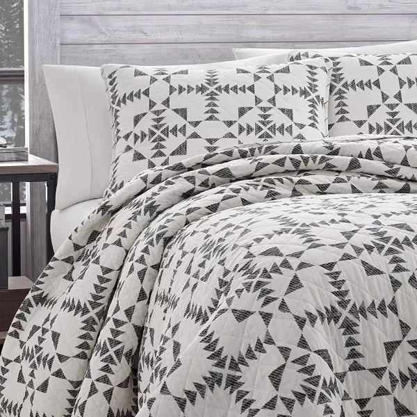 imageEddie Bauer  King Quilt Set Reversible Cotton Bedding with Matching Shams Lightweight Home Decor for All Seasons Arrowhead Charcoal KingArrowhead CharcoalIvory Twin