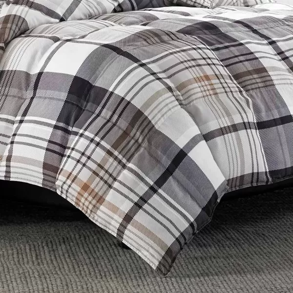 imageEddie Bauer  Queen Comforter Set Plaid Reversible Bedding Stylish amp Warm Home Decor Normandy Grey QueenGreyWhiteBeigeTwin