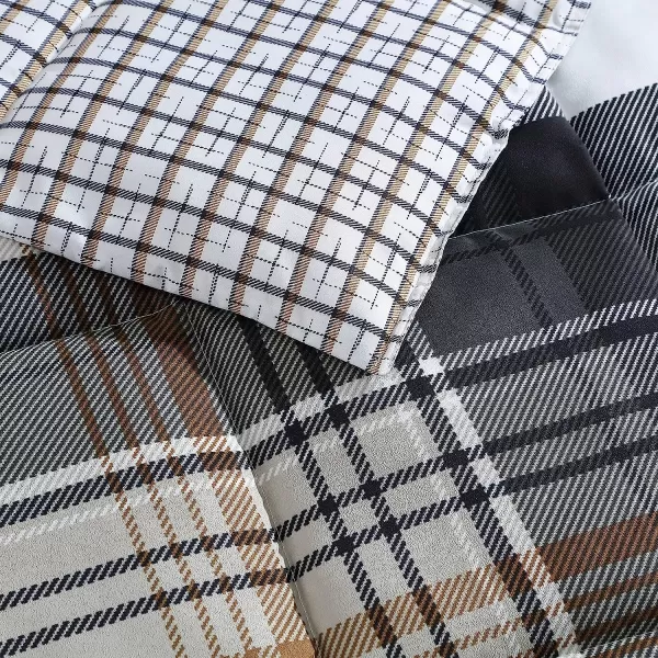 imageEddie Bauer  Queen Comforter Set Plaid Reversible Bedding Stylish amp Warm Home Decor Normandy Grey QueenGreyWhiteBeigeTwin