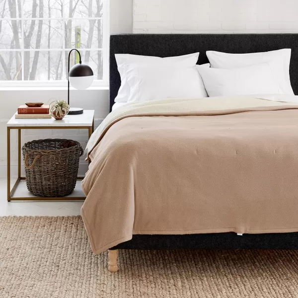 imageEddie Bauer  Queen Heated Blanket Soft Fleece Electric Blanket with Sherpa Reverse Warm Bedding with LowVoltage Technology Juniper QueenFull Khaki