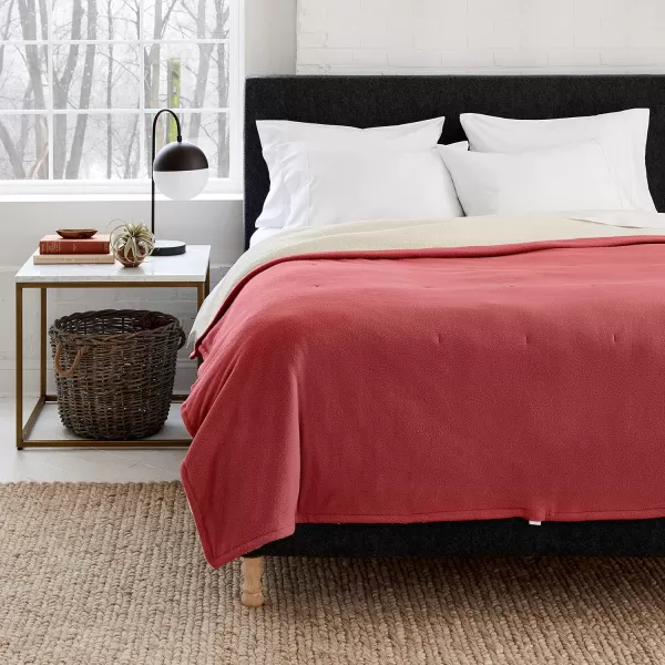 imageEddie Bauer  Queen Heated Blanket Soft Fleece Electric Blanket with Sherpa Reverse Warm Bedding with LowVoltage Technology Juniper QueenFull Redwood