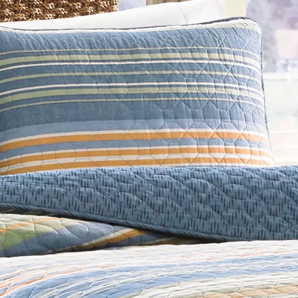 imageEddie Bauer  Queen Quilt Set Reversible Cotton Bedding with Matching Shams Home Decor for All Seasons Yakima Green QueenBlueGreenOrange Queen