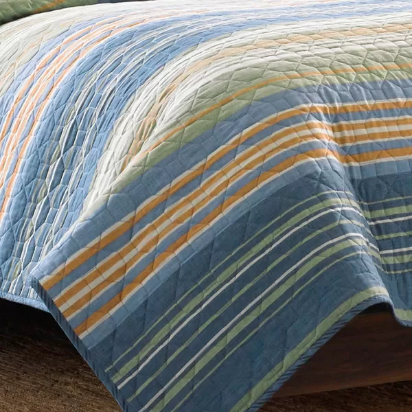 imageEddie Bauer  Queen Quilt Set Reversible Cotton Bedding with Matching Shams Home Decor for All Seasons Yakima Green QueenBlueGreenOrange Queen