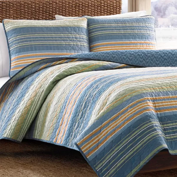 imageEddie Bauer  Queen Quilt Set Reversible Cotton Bedding with Matching Shams Home Decor for All Seasons Yakima Green QueenBlueGreenOrange Twin