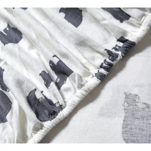 imageEddie Bauer  Queen Sheets Cotton Flannel Bedding Set Brushed For Extra Softness Cozy Home Decor Montlake Plaid QueenBear Family GreyWhite Full