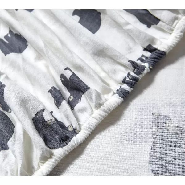 imageEddie Bauer  Queen Sheets Cotton Flannel Bedding Set Brushed For Extra Softness Cozy Home Decor Montlake Plaid QueenBear Family GreyWhite King