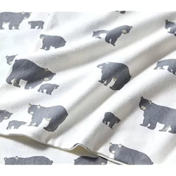imageEddie Bauer  Queen Sheets Cotton Flannel Bedding Set Brushed For Extra Softness Cozy Home Decor Montlake Plaid QueenBear Family GreyWhite Twin