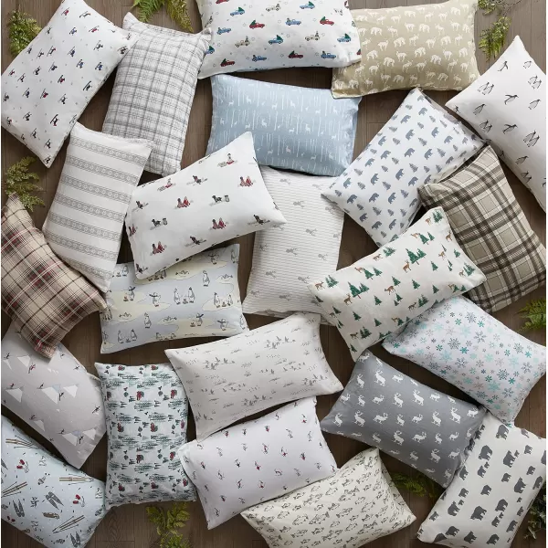 imageEddie Bauer  Queen Sheets Cotton Flannel Bedding Set Brushed For Extra Softness Cozy Home Decor Montlake Plaid QueenBears and Trees BlueIvory King