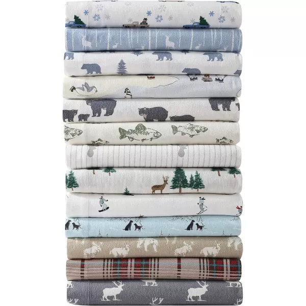 imageEddie Bauer  Queen Sheets Cotton Flannel Bedding Set Brushed For Extra Softness Cozy Home Decor Montlake Plaid QueenBuckhead Ridge KhakiBeige Full