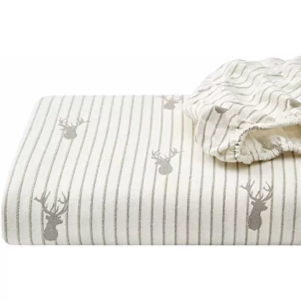 imageEddie Bauer  Queen Sheets Cotton Flannel Bedding Set Brushed For Extra Softness Cozy Home Decor Montlake Plaid QueenDeer Lodge Beige King