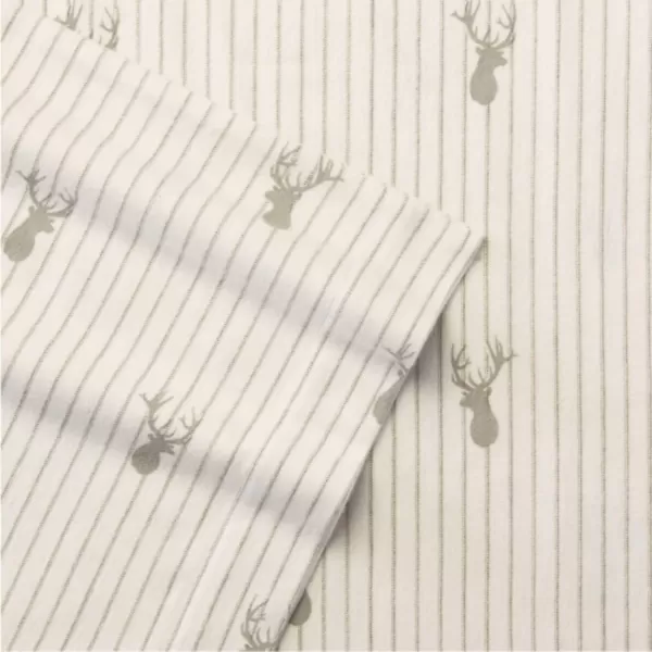 imageEddie Bauer  Queen Sheets Cotton Flannel Bedding Set Brushed For Extra Softness Cozy Home Decor Montlake Plaid QueenDeer Lodge Beige Queen