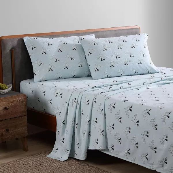 imageEddie Bauer  Queen Sheets Cotton Flannel Bedding Set Brushed For Extra Softness Cozy Home Decor Montlake Plaid QueenDog Friends BlueBlack Full