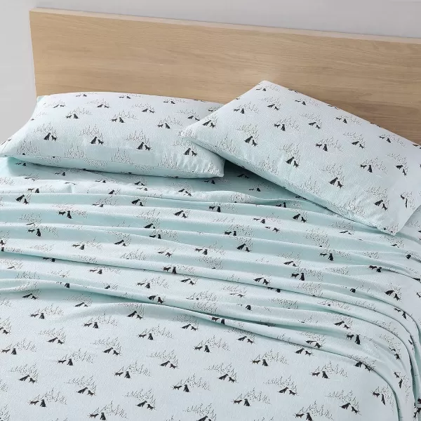 imageEddie Bauer  Queen Sheets Cotton Flannel Bedding Set Brushed For Extra Softness Cozy Home Decor Montlake Plaid QueenDog Friends BlueBlack Queen