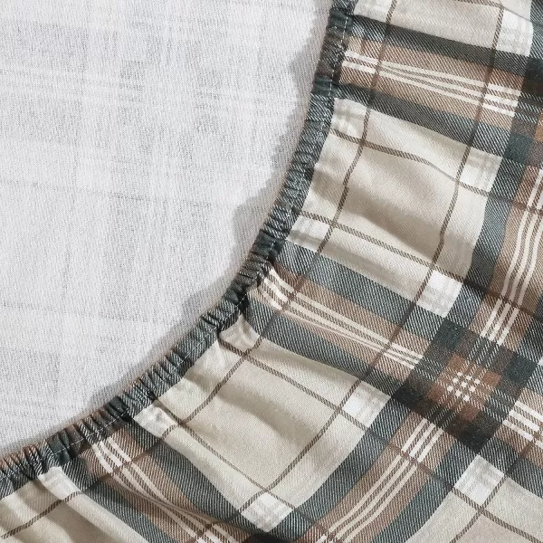 imageEddie Bauer  Queen Sheets Cotton Flannel Bedding Set Brushed For Extra Softness Cozy Home Decor Montlake Plaid QueenEdgewood Plaid GreenBeige Queen