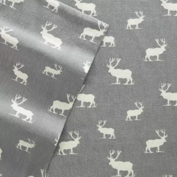 imageEddie Bauer  Queen Sheets Cotton Flannel Bedding Set Brushed For Extra Softness Cozy Home Decor Montlake Plaid QueenElk Grove GreyWhite Twin
