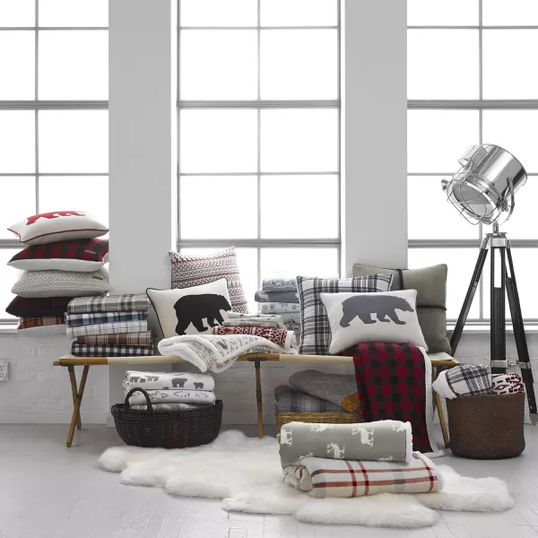 imageEddie Bauer  Queen Sheets Cotton Flannel Bedding Set Brushed For Extra Softness Cozy Home Decor Montlake Plaid QueenElk Grove GreyWhite Twin