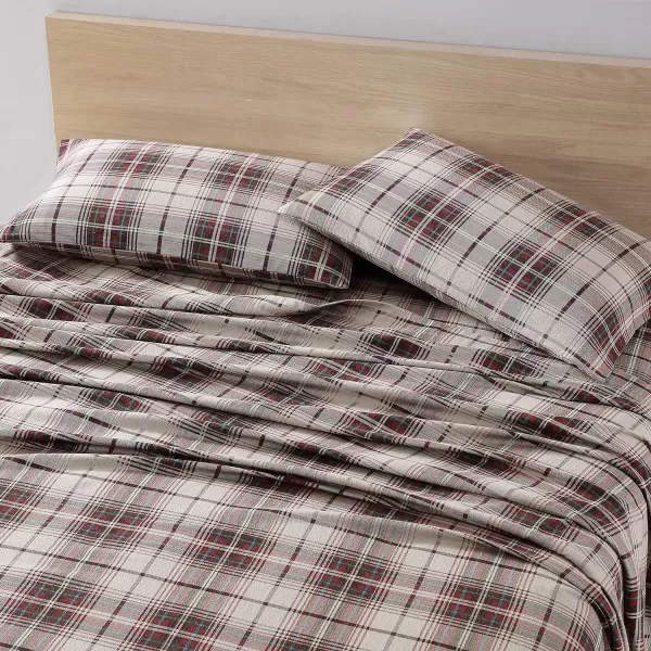 imageEddie Bauer  Queen Sheets Cotton Flannel Bedding Set Brushed For Extra Softness Cozy Home Decor Montlake Plaid QueenMontlake Plaid RedKhaki Full