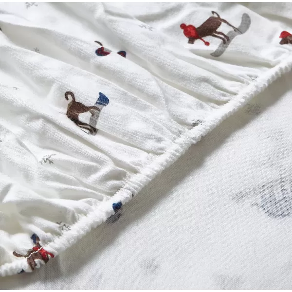 imageEddie Bauer  Queen Sheets Cotton Flannel Bedding Set Brushed For Extra Softness Cozy Home Decor Montlake Plaid QueenSki Patrol WhiteMulti Full