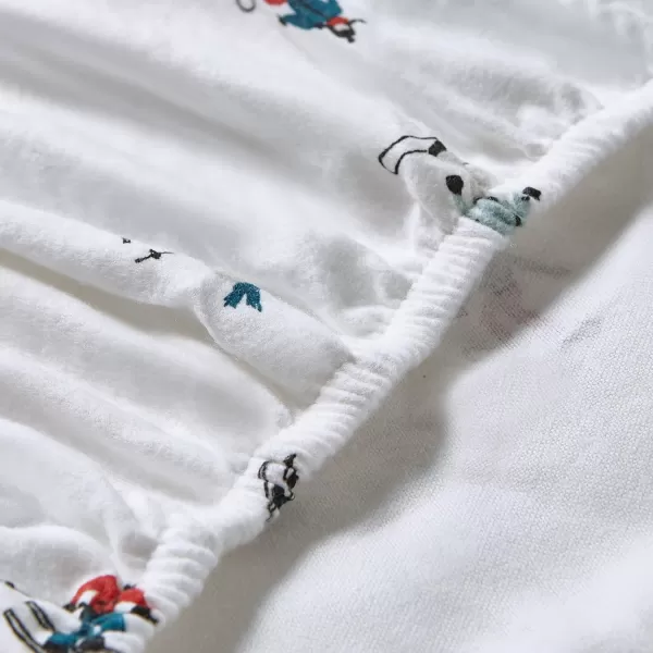 imageEddie Bauer  Queen Sheets Cotton Flannel Bedding Set Brushed For Extra Softness Cozy Home Decor Montlake Plaid QueenSki Slope WhiteMulti Queen