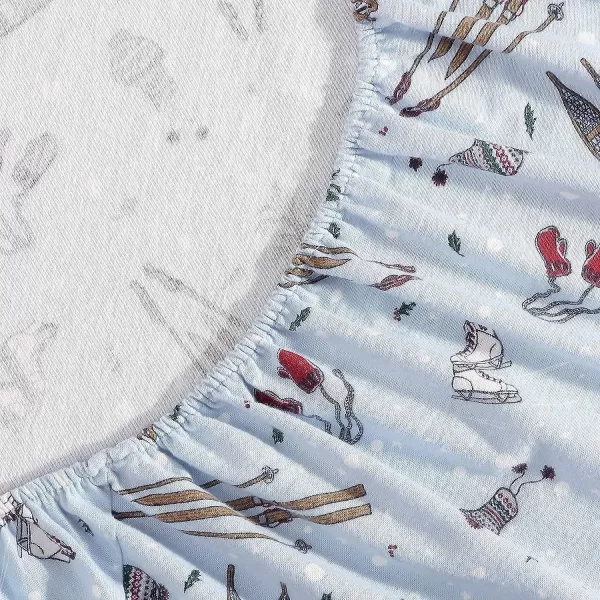 imageEddie Bauer  Queen Sheets Cotton Flannel Bedding Set Brushed For Extra Softness Cozy Home Decor Montlake Plaid QueenSnow Days Pale Blue King