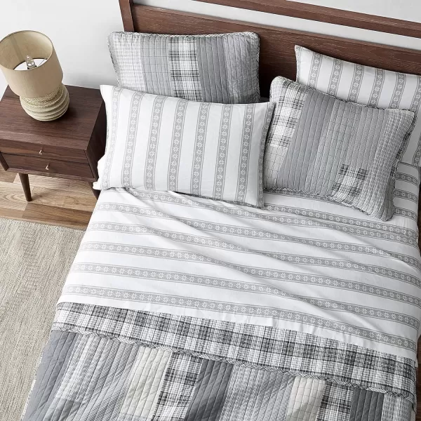 imageEddie Bauer  Queen Sheets Cotton Flannel Bedding Set Brushed For Extra Softness Cozy Home Decor Montlake Plaid QueenSnowflake Fair Isle GreyWhite Full