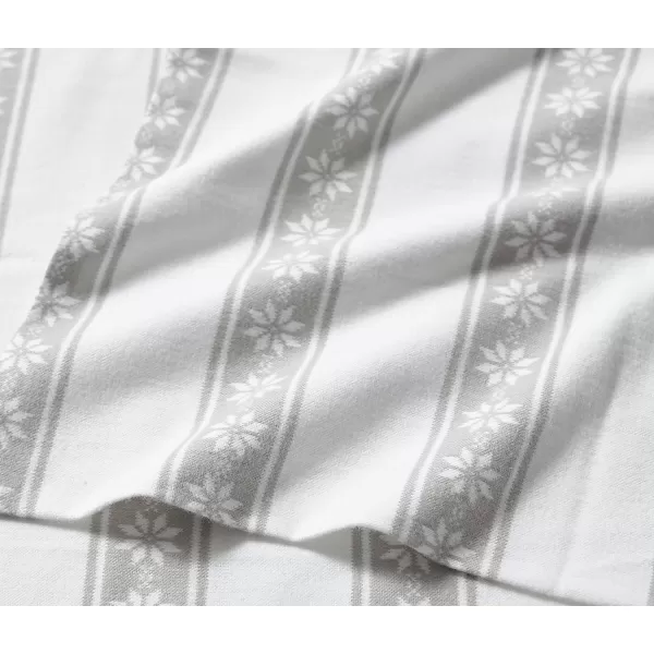 imageEddie Bauer  Queen Sheets Cotton Flannel Bedding Set Brushed For Extra Softness Cozy Home Decor Montlake Plaid QueenSnowflake Fair Isle GreyWhite Full