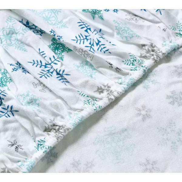 imageEddie Bauer  Queen Sheets Cotton Flannel Bedding Set Brushed For Extra Softness Cozy Home Decor Montlake Plaid QueenTossed Snowflake BlueWhite Queen