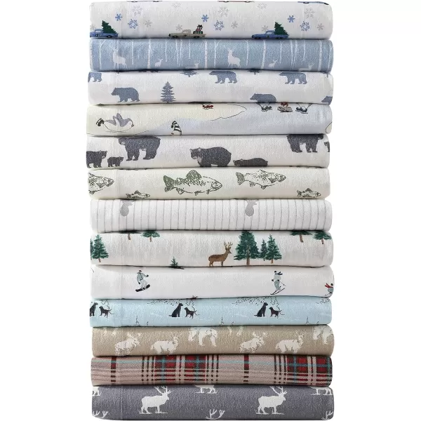 imageEddie Bauer  Queen Sheets Cotton Flannel Bedding Set Brushed For Extra Softness Cozy Home Decor Montlake Plaid QueenWinter Outing RedBlueBeige King