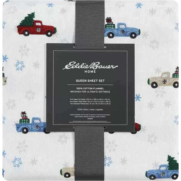 imageEddie Bauer  Queen Sheets Cotton Flannel Bedding Set Brushed For Extra Softness Cozy Home Decor Montlake Plaid QueenWinter Outing RedBlueBeige King