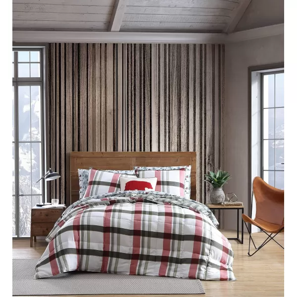 imageEddie Bauer  Queen Sheets Cotton Flannel Bedding Set Brushed For Extra Softness Cozy Home Decor Montlake Plaid QueenWinter Outing RedBlueBeige King
